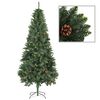 vidaXL Artificial Christmas Tree with Pine Cones Green 210 cm