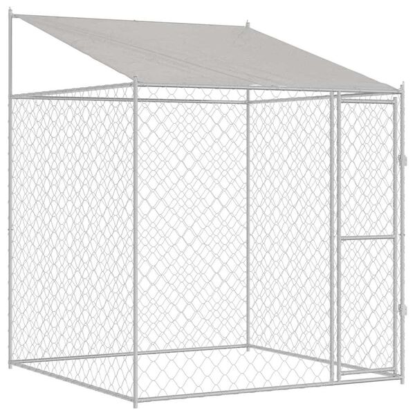 vidaXL Dog Cage Silver 200 x 200 x 258 cm Steel and PE