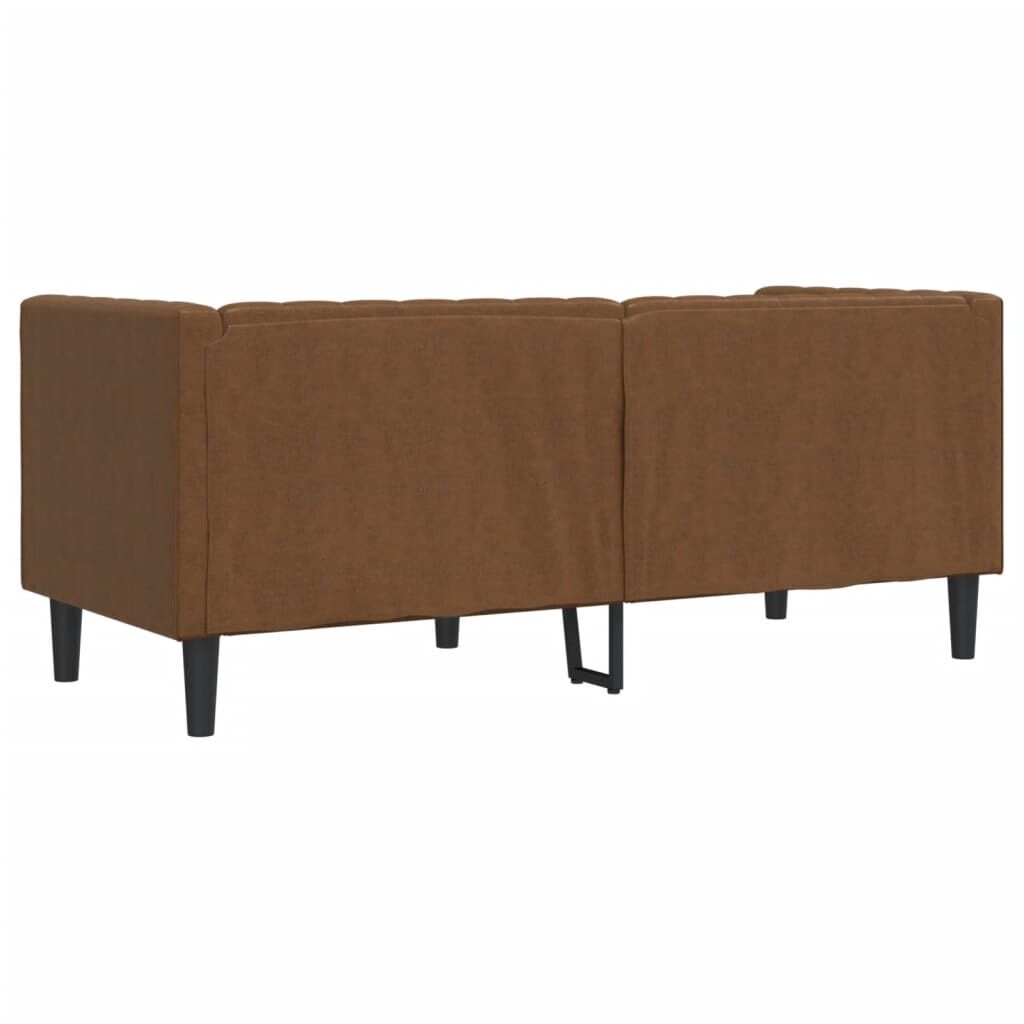 vidaXL Chesterfield Sofa 2-Seater Brown Faux Suede Leather