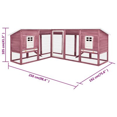 vidaXL Outdoor Rabbit Hutch with Run Mocca and White Solid Fir Wood