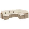 vidaXL 9 Piece Garden Sofa Set with Cushions Beige Poly Rattan