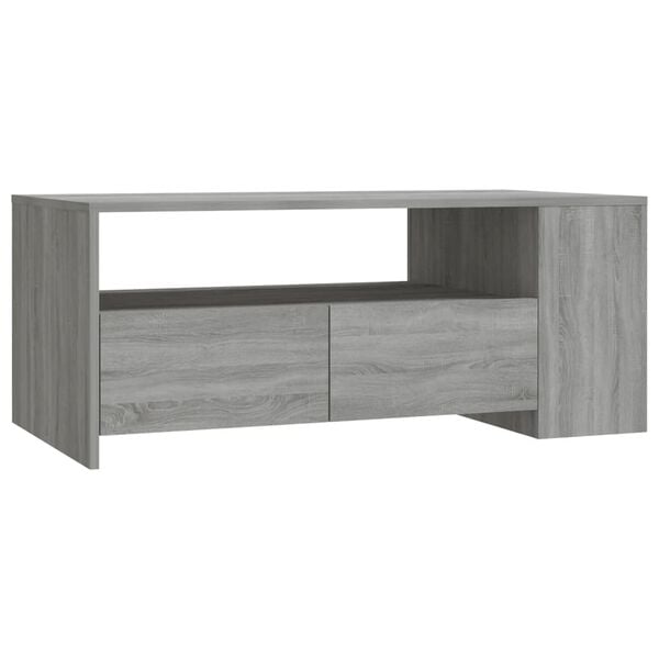 vidaXL Coffee Table Grey Sonoma 102x55x42 cm Engineered Wood
