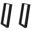 vidaXL Dining Table Legs U-Shaped 2 pcs Black 60x(72-73) cm Steel