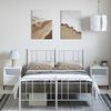 vidaXL Metal Bed Frame without Mattress with Footboard White 135x190cm