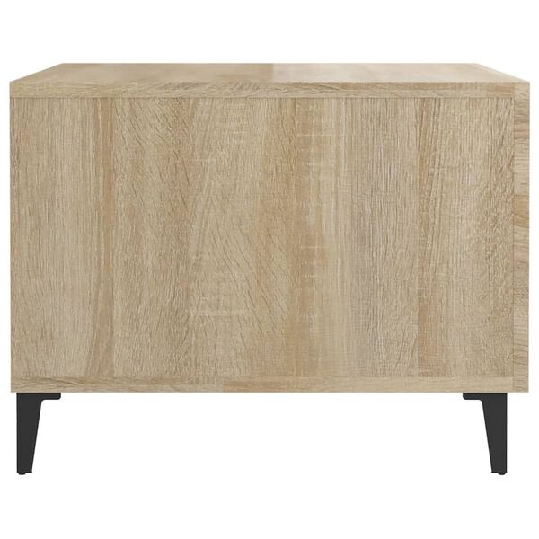vidaXL Coffee Table with Metal Legs 2 pcs Sonoma Oak 50x50x40 cm