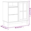 vidaXL Highboard with Glass Doors FLAM 80x40x180 cm Solid Wood Pine