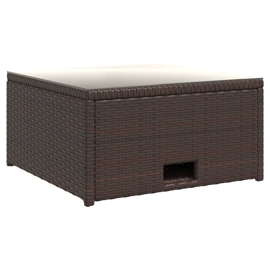 vidaXL 4 Piece Garden Lounge Set with Cushions Poly Rattan Brown