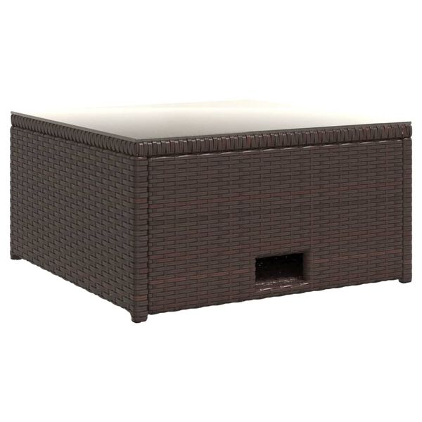 vidaXL 4 Piece Garden Lounge Set with Cushions Poly Rattan Brown