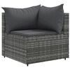 vidaXL 5 Piece Garden Lounge Set with Cushions Grey Poly Rattan