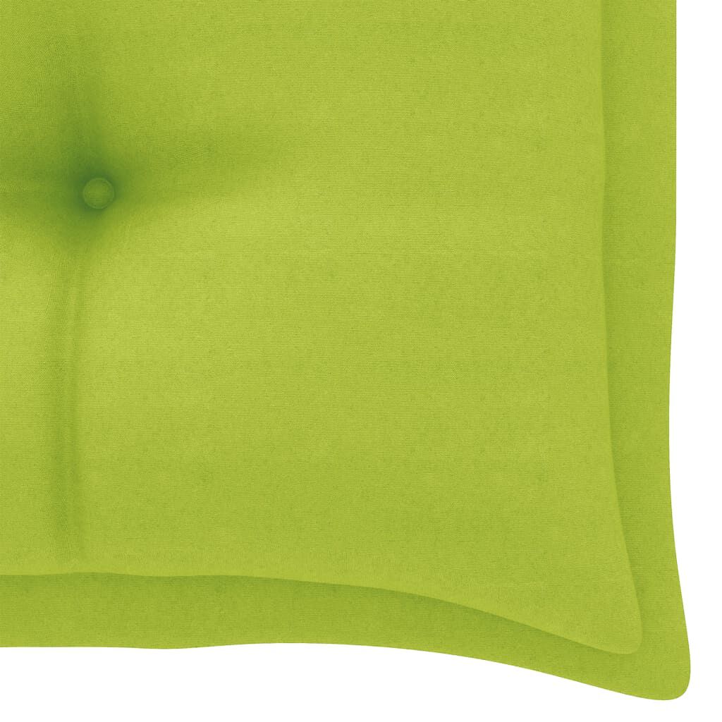 vidaXL Garden Bench with Bright Green Cushion 112 cm Solid Teak Wood