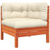 vidaXL Garden Sofa with Cushions and Footstool Solid Wood Pine