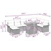 vidaXL Garden Sofa Set Height-Adjustable 9 pcs Black Poly Rattan