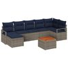 vidaXL Garden Sofa Set with Cushion 8 pcs Grey Poly rattan
