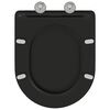 vidaXL Toilet Seat Black 44 x 36.4 x 3.4 cm Duroplast