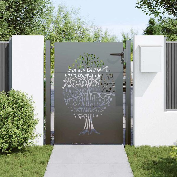 vidaXL Garden Gate 100x150 cm Corten Steel Tree Design