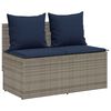 vidaXL 3 Piece Garden Dining Set with Cushions Grey Poly Rattan
