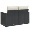 vidaXL Garden Sofa with Cushions 2-Seater Black Poly Rattan