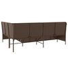 vidaXL Garden Sofa with Cushions L-Shaped Brown Poly Rattan