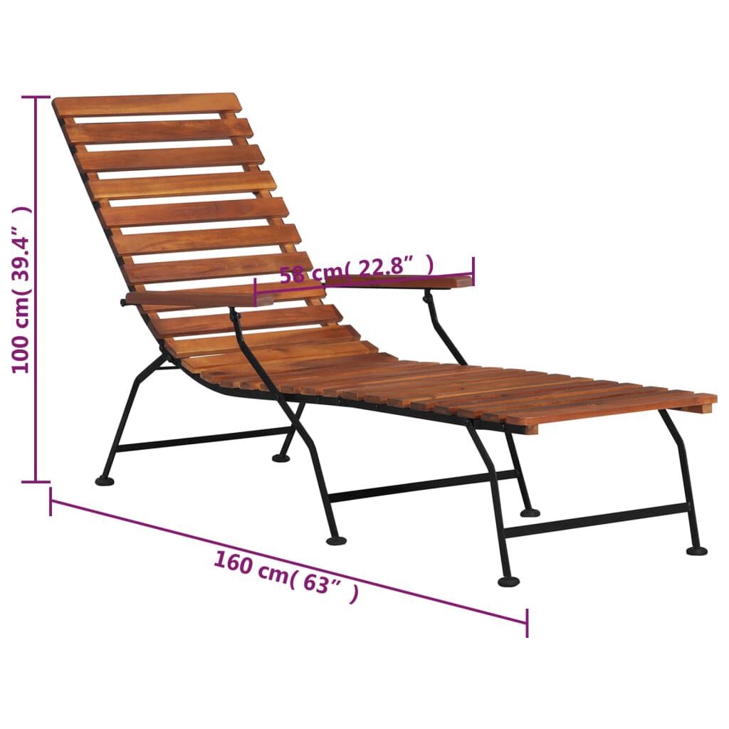 vidaXL Outdoor Deck Chair Solid Wood Acacia