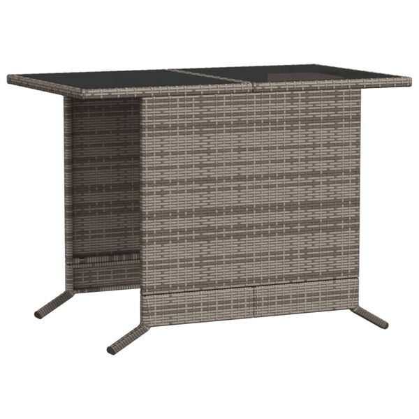 vidaXL 3 Piece Bistro Set with Cushions Grey Poly Rattan