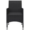 vidaXL 3 Piece Bistro Set Poly Rattan and Acacia Wood Black