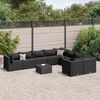 vidaXL 10 Piece Garden Sofa Set with Cushions Black Poly Rattan