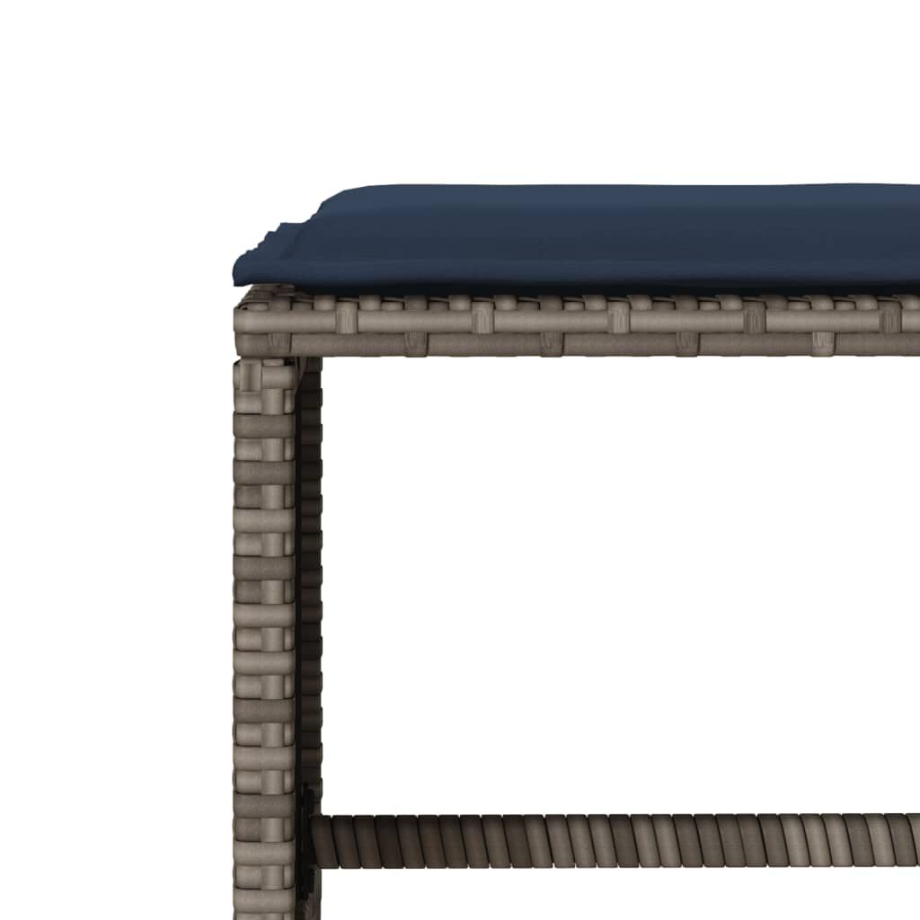 vidaXL 4 Piece Garden Sofa Set with Cushions Grey Poly Rattan