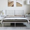 vidaXL Metal Bed Frame without Mattress with Headboard White 150x200cm