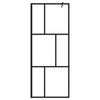 vidaXL Walk-in Shower Wall with Shelf Black 80x195 cm ESG Glass&Aluminium