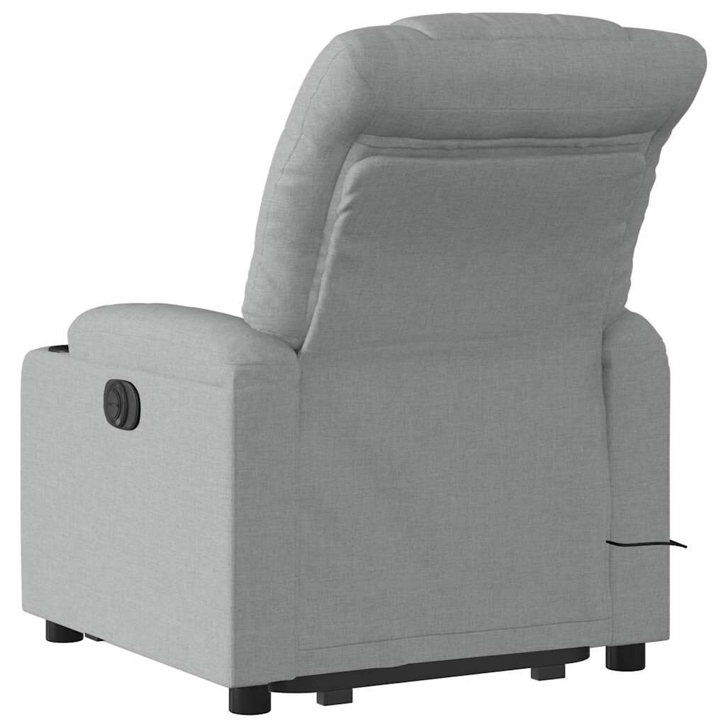 vidaXL Electric Stand up Massage Recliner Chair Light Grey Fabric