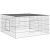 vidaXL Rabbit Cage 110x110x55 cm Galvanised Iron