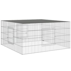 vidaXL Rabbit Cage 110x110x55 cm Galvanised Iron