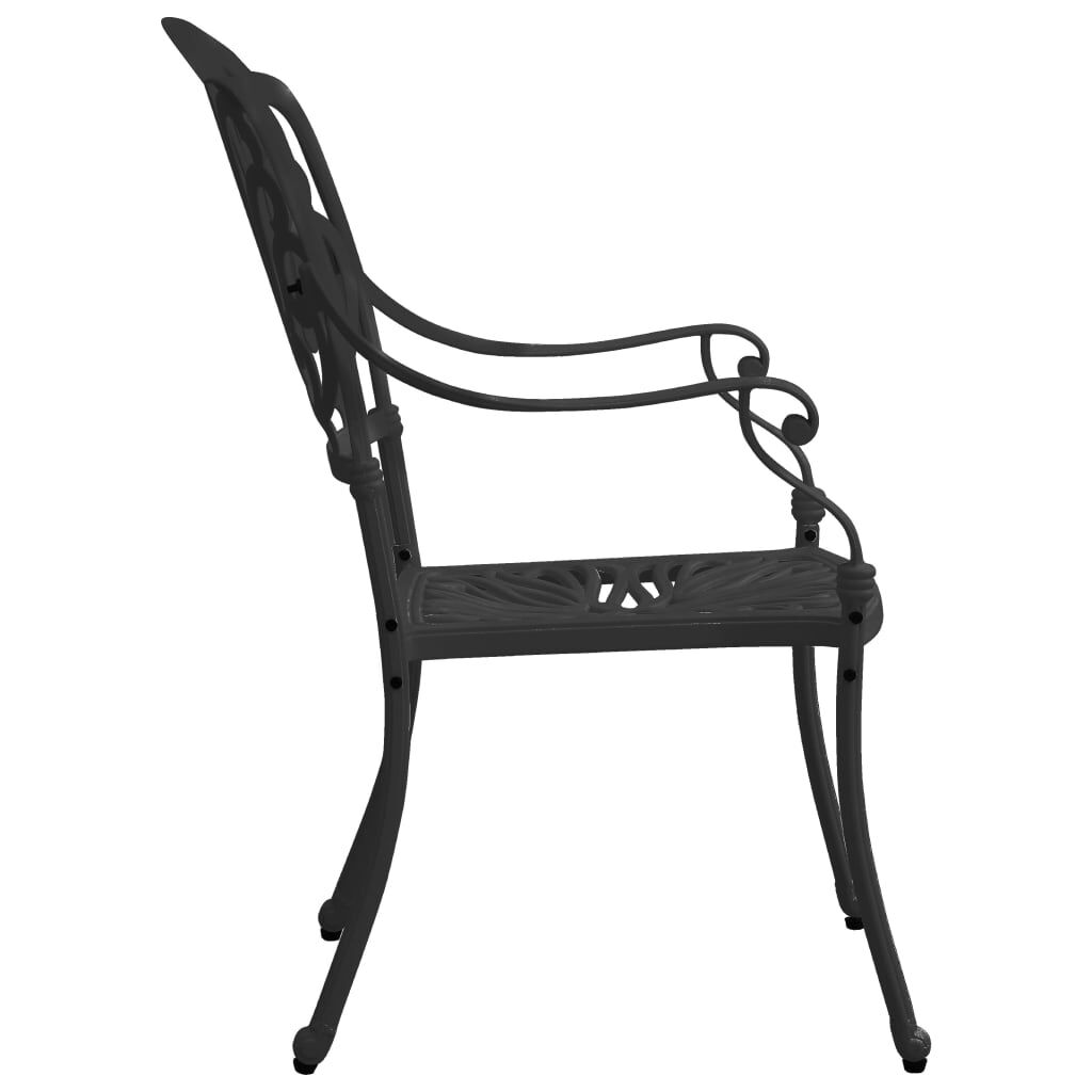 vidaXL Garden Chairs 2 pcs Cast Aluminium Black