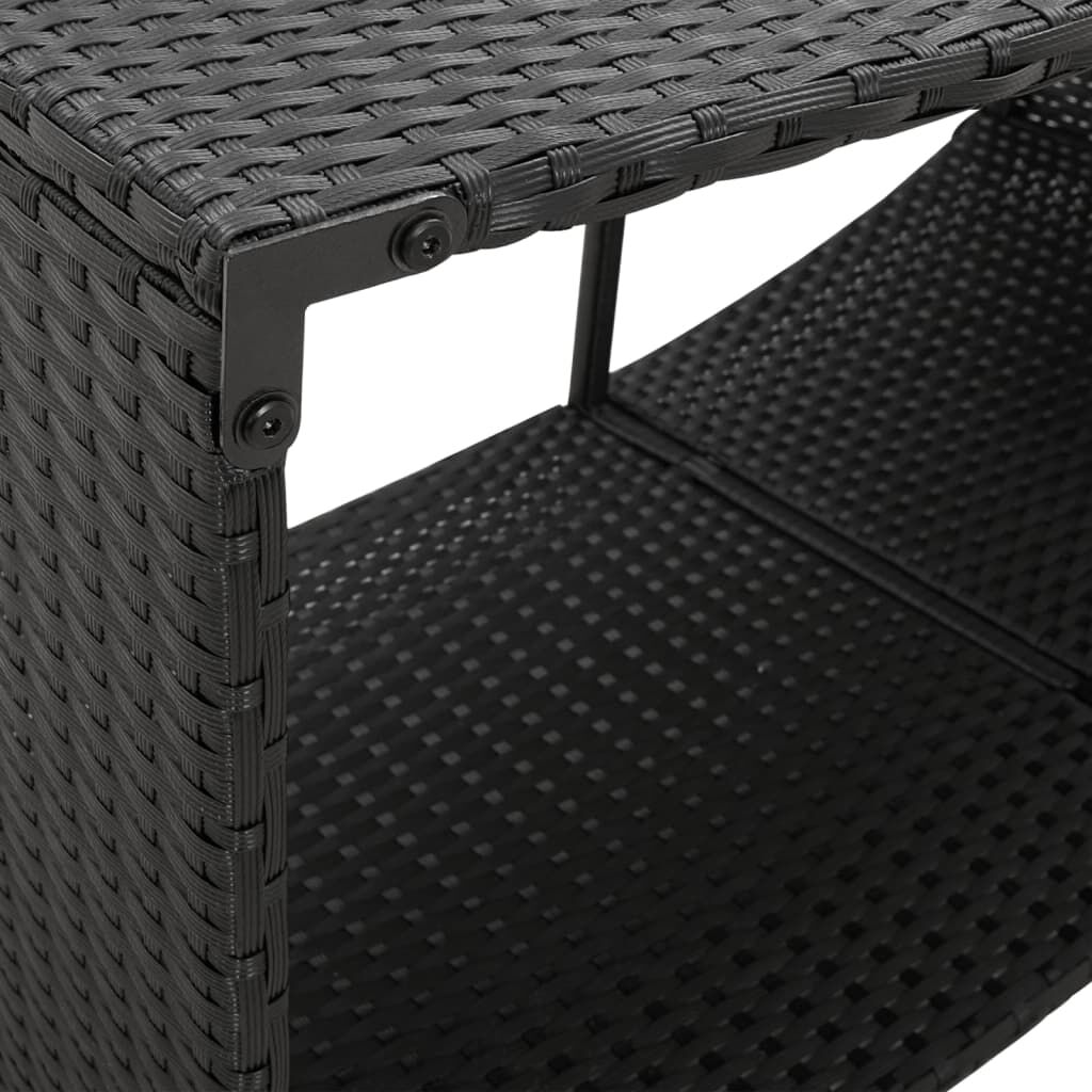 vidaXL Storage Shelves 2 pcs Black Poly Rattan