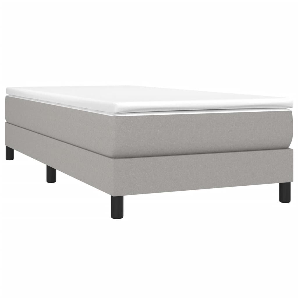 vidaXL Bed Frame without Mattress Light Grey Twin Fabric (US Only)