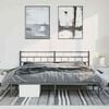 vidaXL Metal Bed Frame without Mattress with Headboard Black 183x213cm