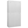 vidaXL Office Cabinet Light Grey 90x40x180 cm Steel and Tempered Glass