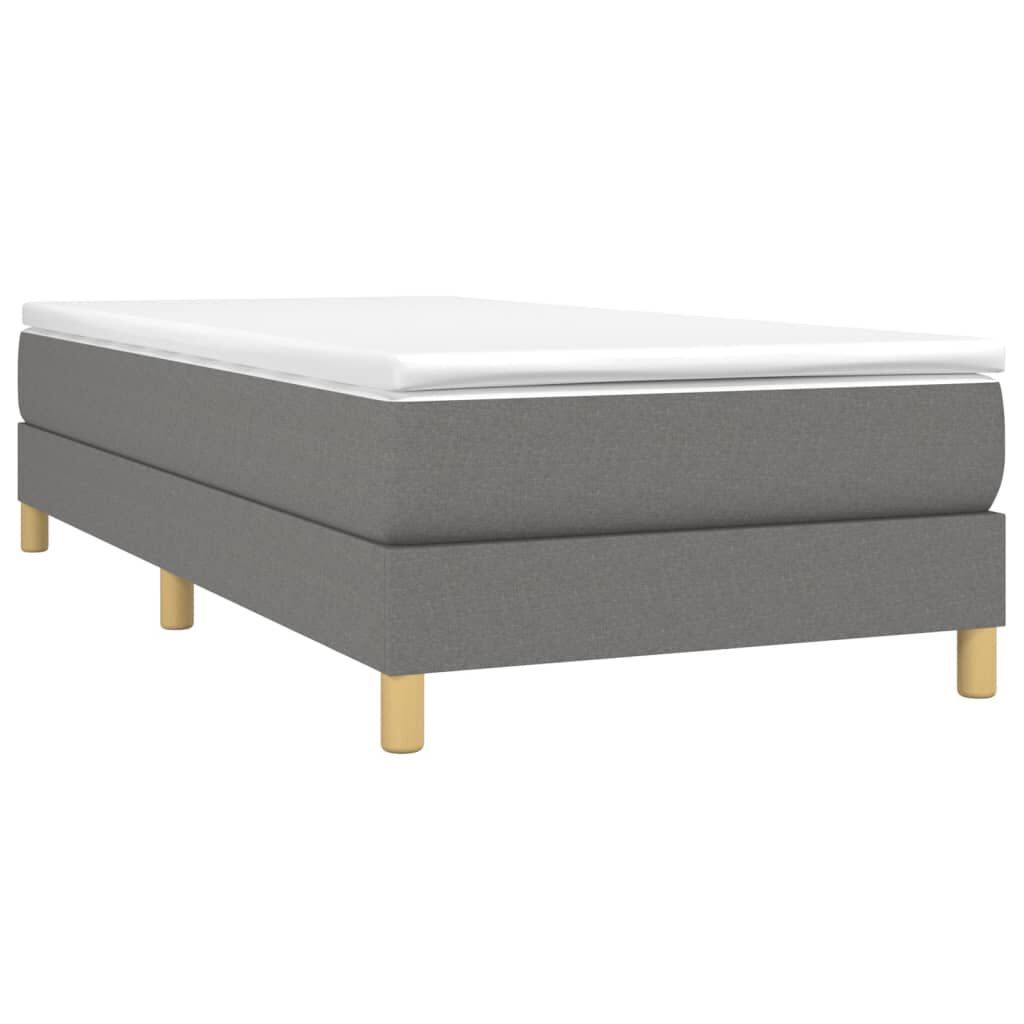 vidaXL Bed Frame without Mattress Dark Grey Twin Fabric (US Only)