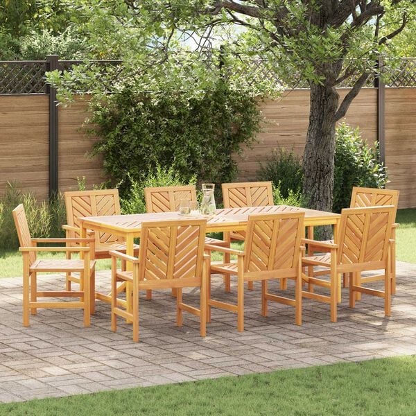 vidaXL 7 Piece Garden Dining Set Solid Wood Acacia