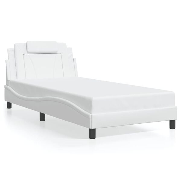 vidaXL Bed Frame "Viana" with LED without Mattress White 100x190 cm