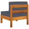 vidaXL 10 Piece Garden Lounge Set with Dark Grey Cushions Acacia Wood
