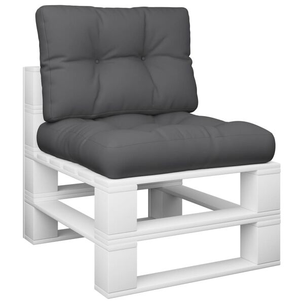 vidaXL Pallet Cushions 2 pcs Anthracite Fabric