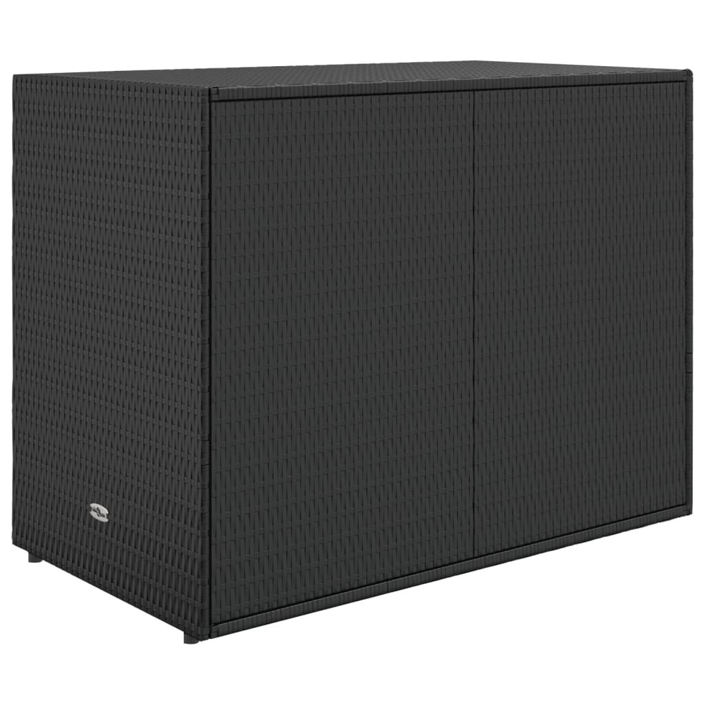 vidaXL Garden Storage Cabinet Black 100x55.5x80 cm Poly Rattan