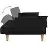 vidaXL 2-Seater Sofa Bed with Two Pillows Black Fabric