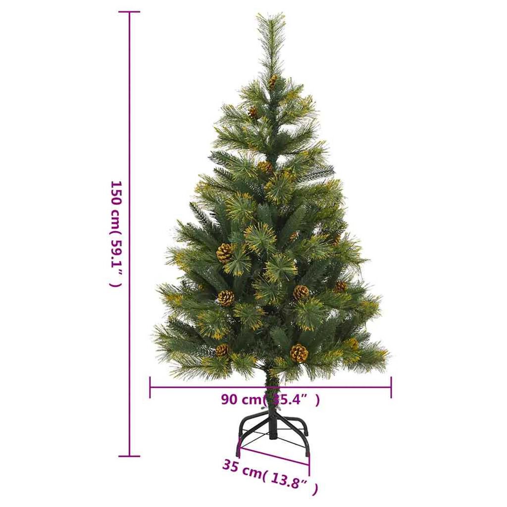 vidaXL Artificial Hinged Christmas Tree 150 LEDs & Ball Set 150 cm