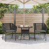 vidaXL Garden Chairs 2 pcs with Cushions Black Poly Rattan