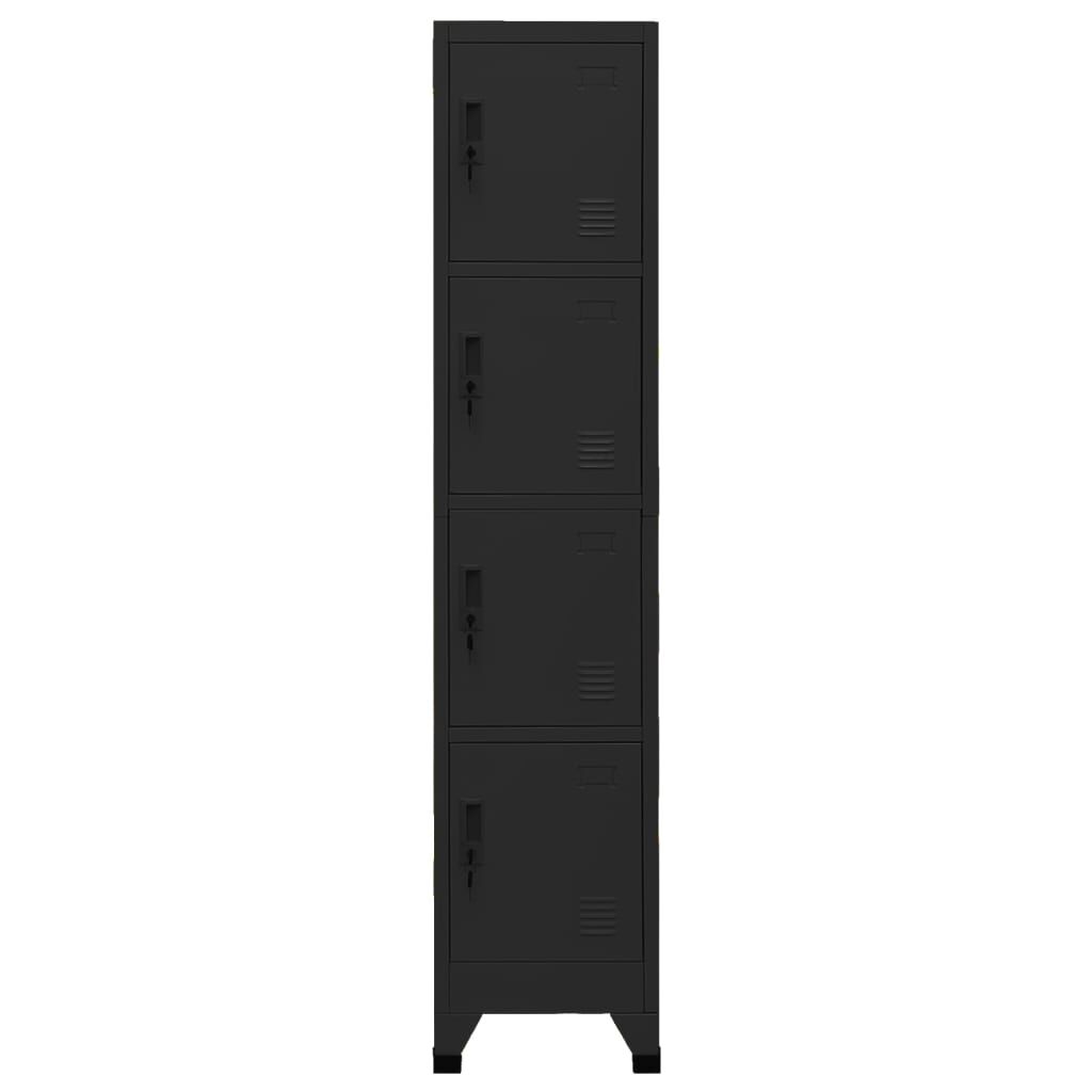 vidaXL Locker Cabinet Black 38x45x180 cm Steel