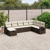 vidaXL 8 Piece Garden Sofa Set with Cushions Brown Poly Rattan