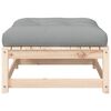 vidaXL Garden Footstool with Cushion Solid Wood Pine