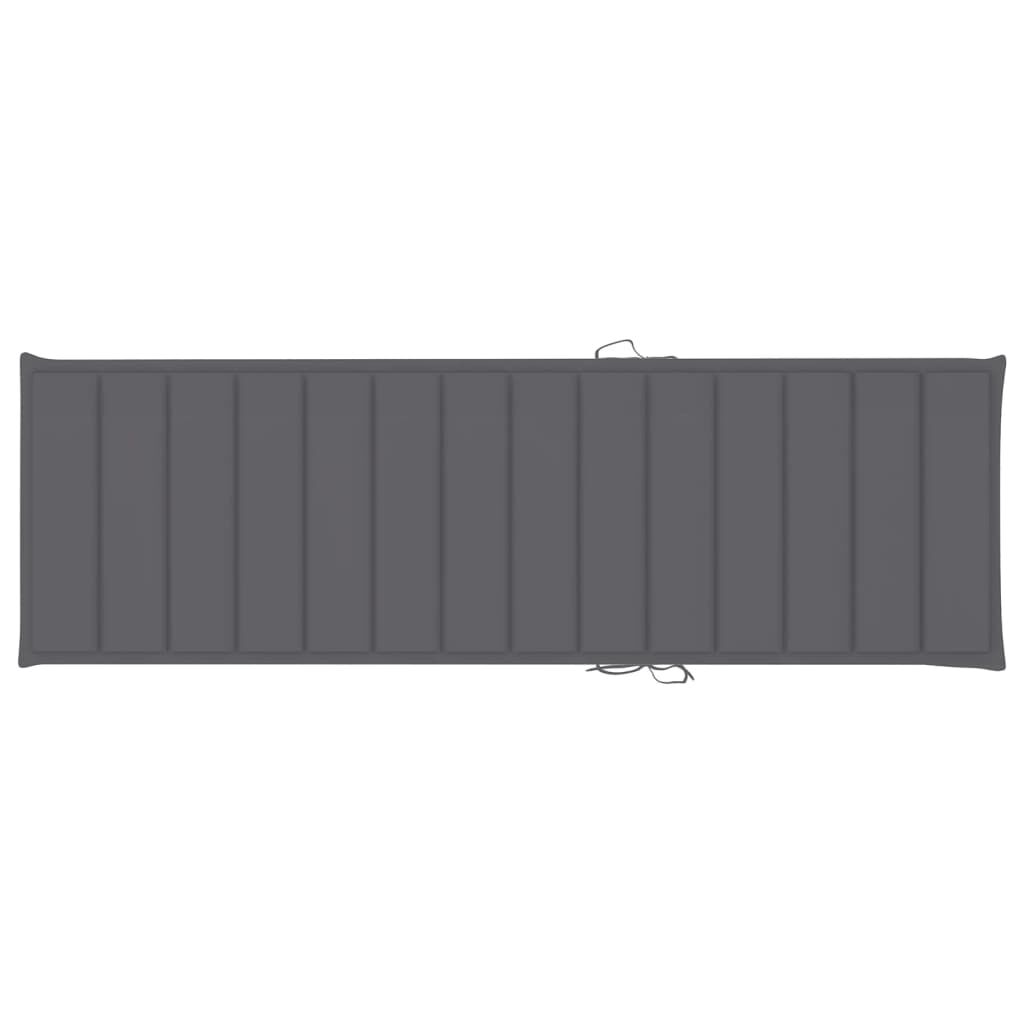 vidaXL Garden Sun Lounger with Cushion Solid Acacia Wood